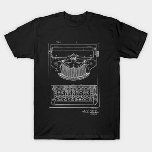 Typewriter Vintage Patent Drawing T-Shirt